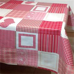 TOILE CIREE EN 140CM COEUR ROUGE