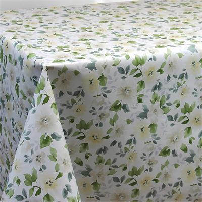 TOILE CIREE EN 140CM FLEUR BOUQUET VERTE