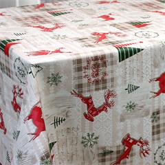 TOILE CIREE EN 140CM SAPIN CERF TRADITIONNEL