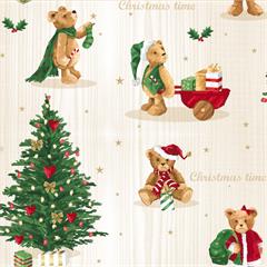 TOILE CIREE EN 140CM NOUNOURS NOEL TRADITIONNEL