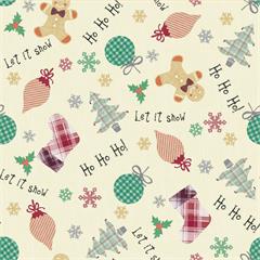 TOILE CIREE EN 140CM SUCRERIE BONBON NOEL TRADITIONNEL