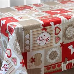 TOILE CIREE EN 140CM COEUR A COEUR ROUGE 8032855095612