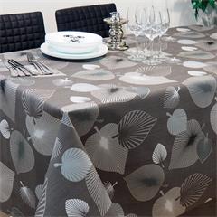 TOILE CIREE ELEGANCIA EN 140CM SURFACE GAUFREE FEUILLES GRIS