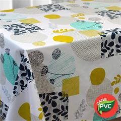 TOILE CIREE ECO-RESPONSABLE SANS PVC EN 137CM SUMMER TURQUOISE