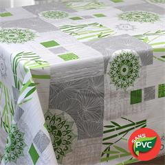 TOILE CIREE ECO-RESPONSABLE SANS PVC EN 137CM BAMBOU VERT