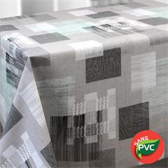 TOILE CIREE ECO-RESPONSABLE SANS PVC EN 137CM NUANCES GRIS BEIGE