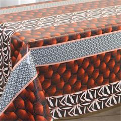 *TOILE CIREE GIOIA EN 140CM CHEMIN PALM TERRACOTTA