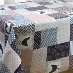 TOILE CIREE EN 140CM COCOTTE BLEUE