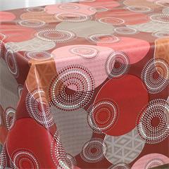 TOILE CIREE EN 140CM CERCLE BORDEAUX