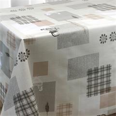 TOILE CIREE EN 140CM POULE GRISE
