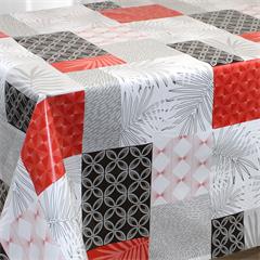 TOILE CIREE EN 140CM PATCHWORK ROUGE
