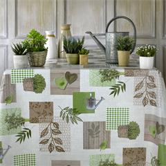 TOILE CIREE EN 140CM JARDIN GRIS VERT 8032855094226