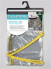 NAPPE CRISTAL UNI 15/100 RONDE 140CM BIAIS COULEUR