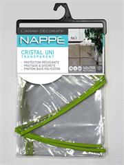NAPPE CRISTAL UNI 15/100 RECT 140X250CM BIAIS COULEUR