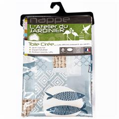 NAPPE RONDE MARIN 140CM BORD VIF