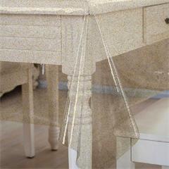 CRISTAL TRANSPARENT PAILLETTE DORE EN 140CM SARI