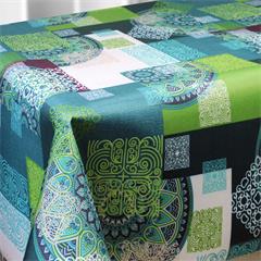 PROTEGE TABLE POLYESTER EN 140CM ETHNIC BLEU