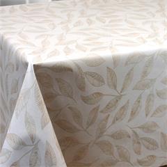 PROTEGE TABLE IMPRIME EN 140CM FEUILLAGE OR
