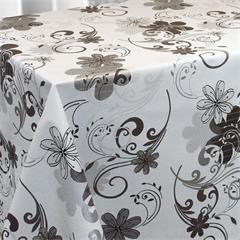 PROTEGE TABLE IMPRIME EN 140CM ARABESQUE BLANC