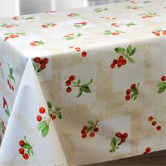 PROTEGE TABLE IMPRIME EN 140CM CERISE DENTELLE 8032855088386