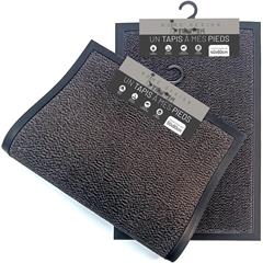 TAPIS WELCOME VELOURS ANTIPOUSSIERE UNI GRIS 50X80CM