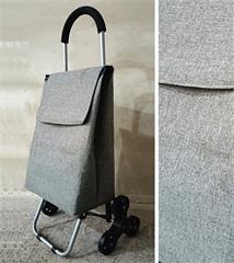TROLLEY JUTE GRIS 35L 3 ROUES 42X32X95CM